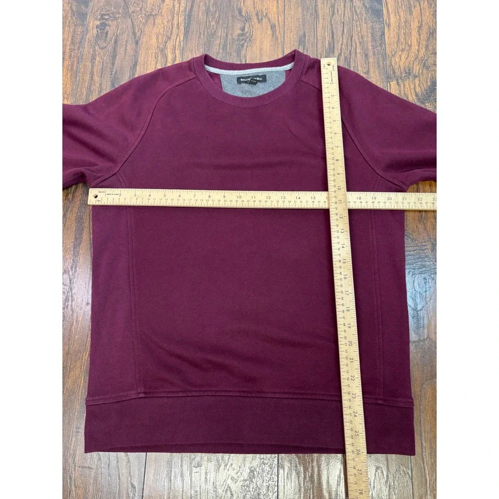 Banana Republic Sweatshirt Medium Maroon Crew Neck Pullover Cotton Raglan Mens